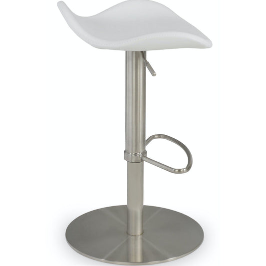 Falcon Backless Bar Stool Height Adjustable White - Your Bar Stools Canada