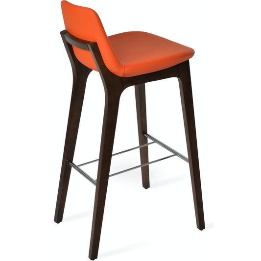 Pera Wood HB Wood Counter Top Stools Orange - Your Bar Stools Canada