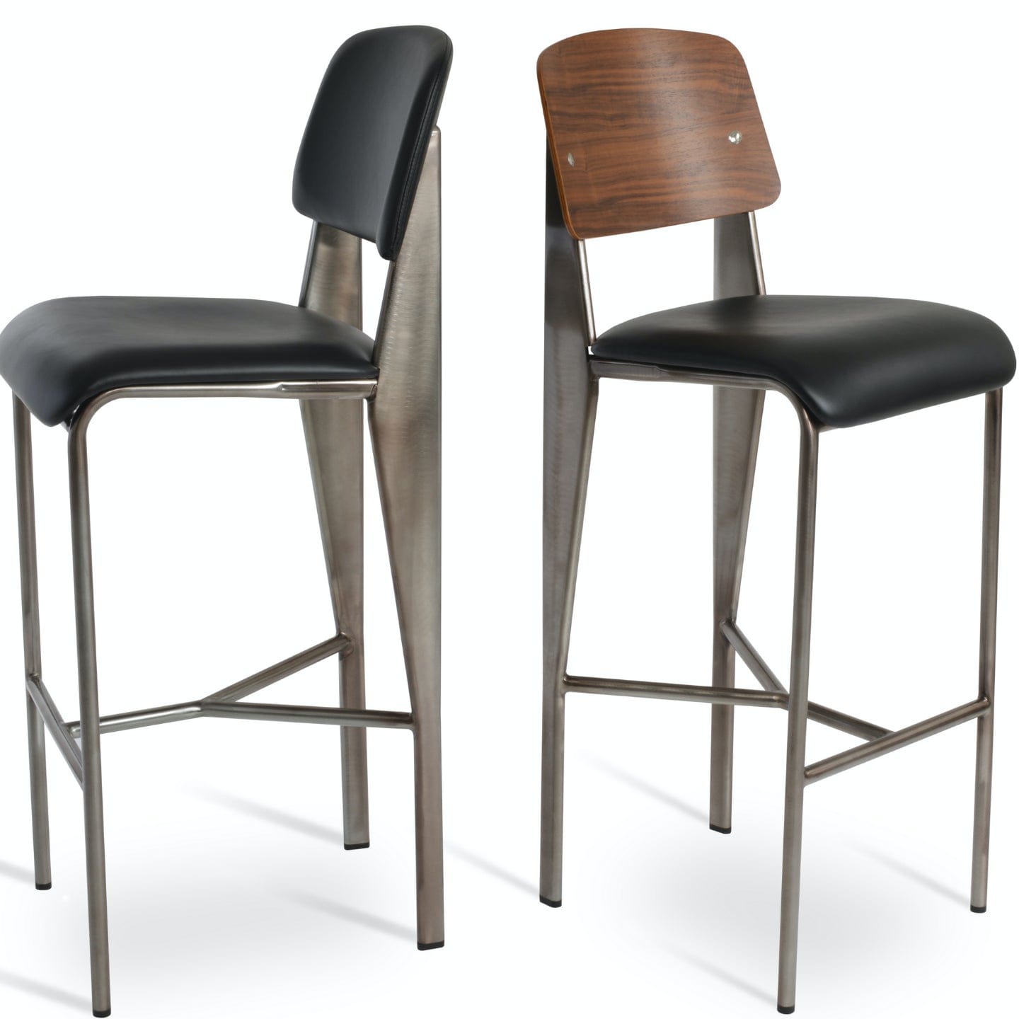 Leather Metal Bar Stools Coral