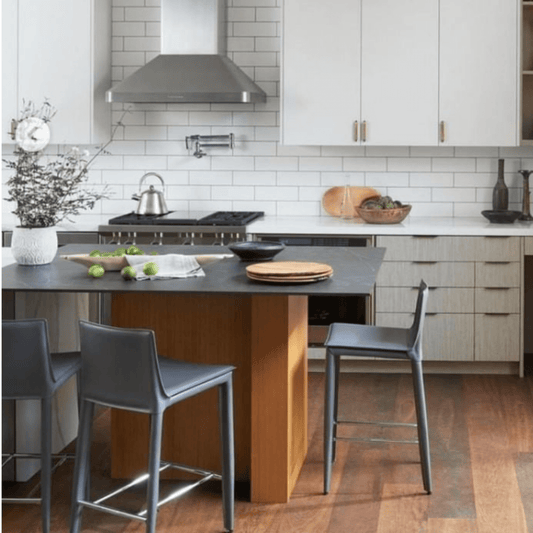 Tiffany Leather Counter Top Stools Grey - Your Bar Stools Canada