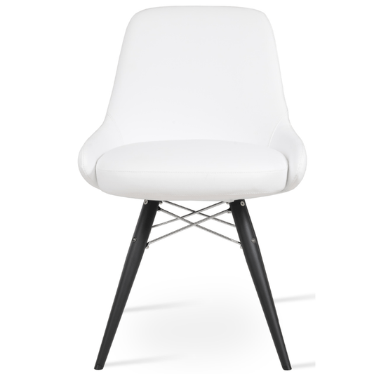 White Chair with Black Legs Gazel - Your Bar Stools Canada