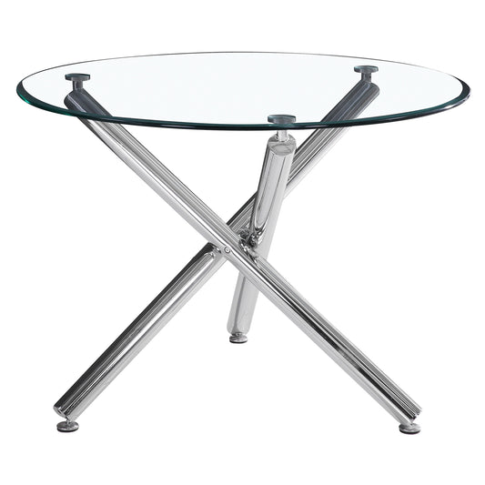 Round Glass Dining Table Rocca Chrome - Your Bar Stools Canada