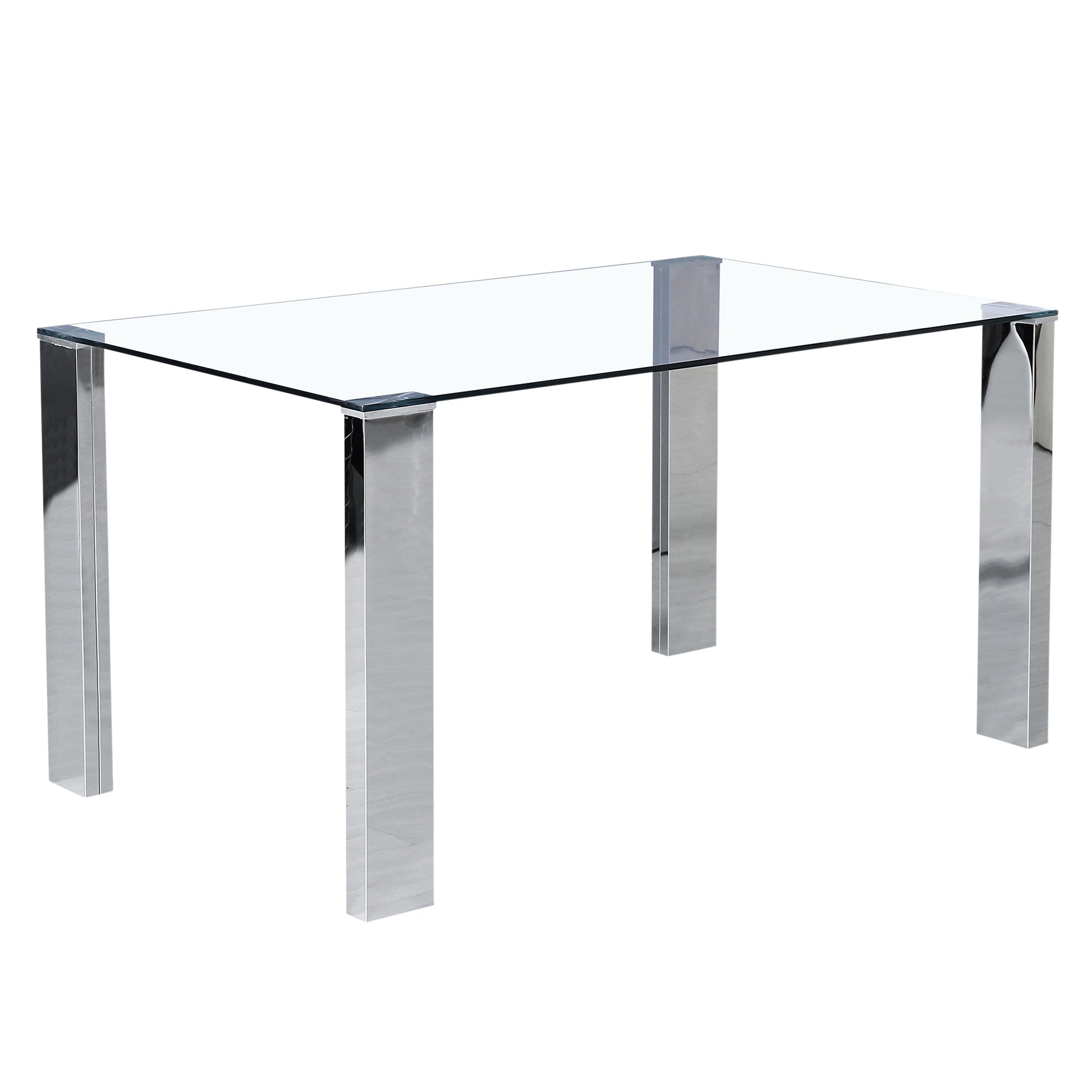 Square Glass Dining Table Frankfurt Chrome - Your Bar Stools Canada