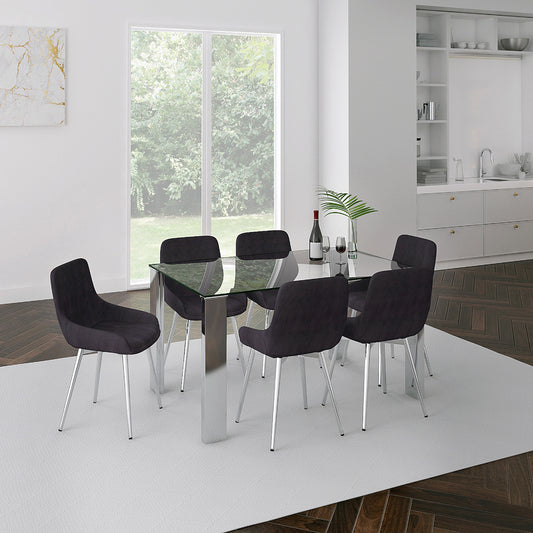 Square Glass Dining Table Frankfurt Chrome - Your Bar Stools Canada