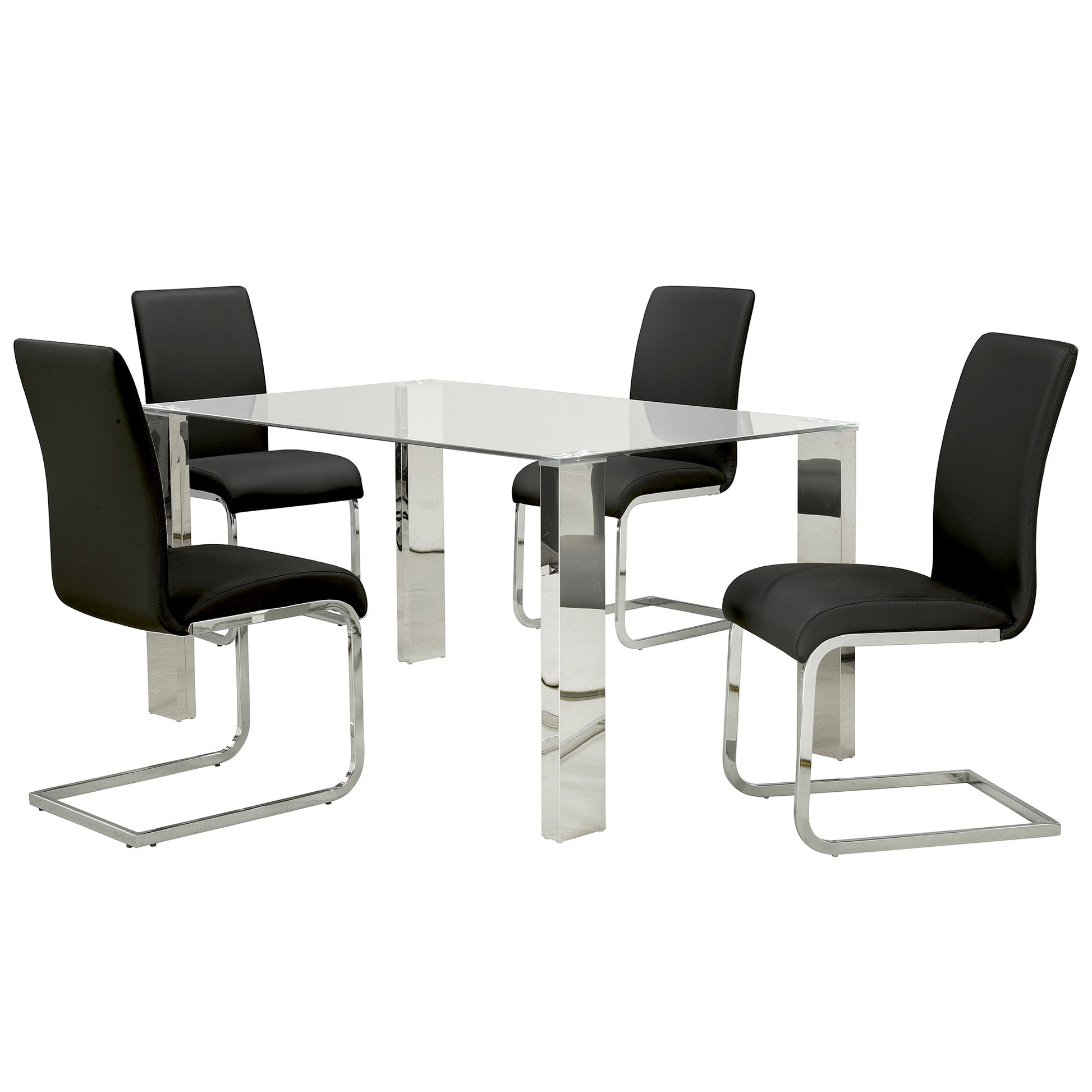 Square Glass Dining Table Frankfurt Chrome - Your Bar Stools Canada