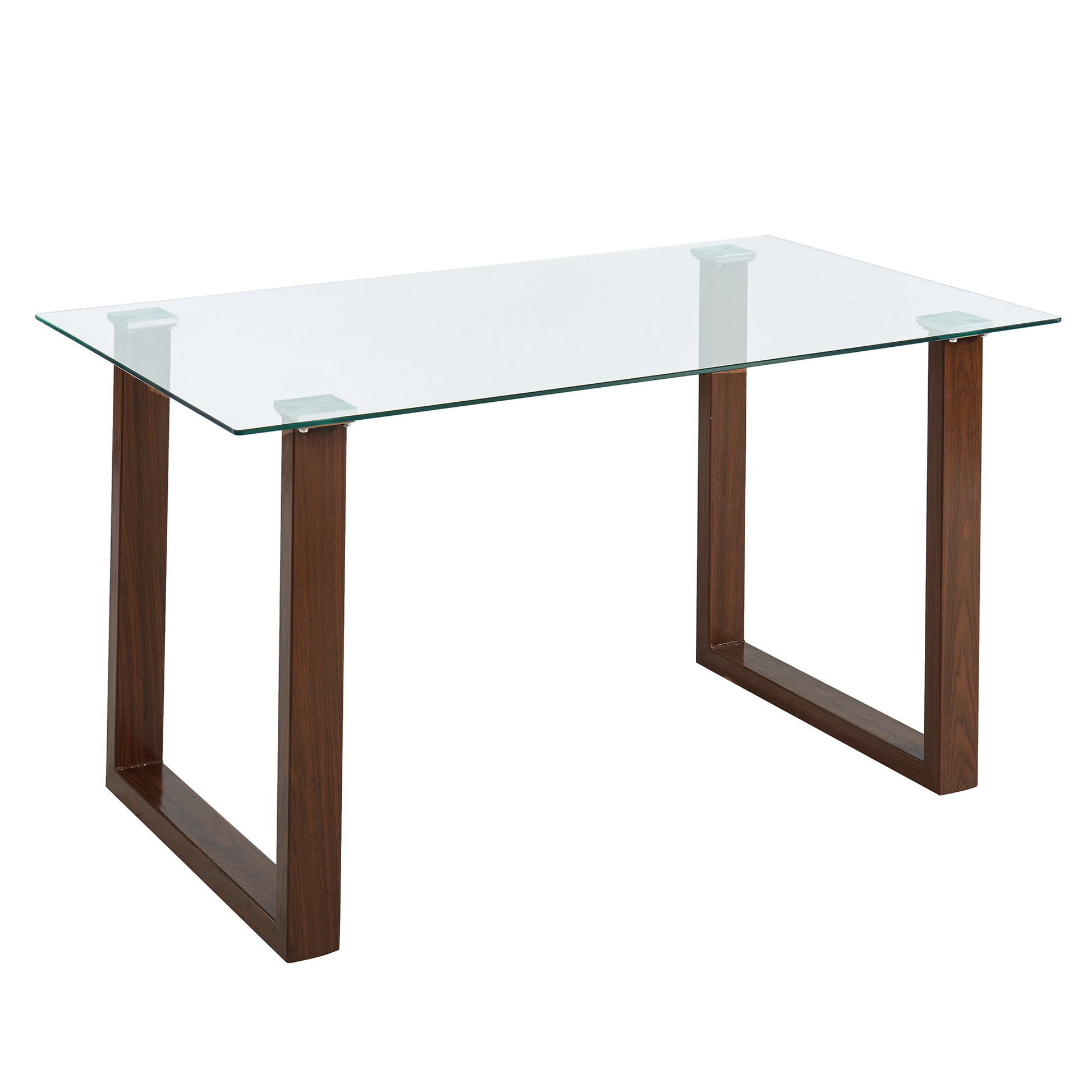 Square Glass Dining Table Franco Walnut - Your Bar Stools Canada