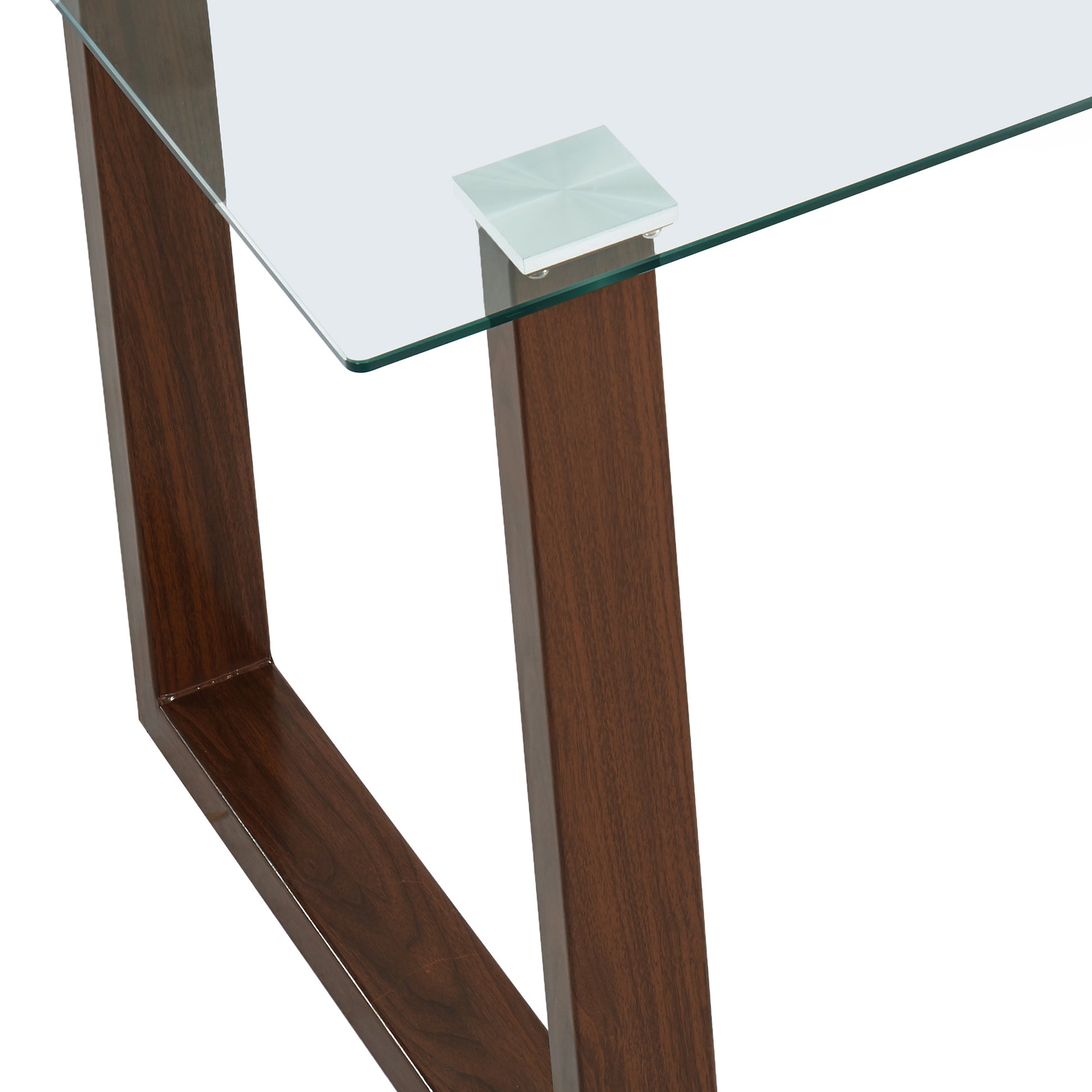Square Glass Dining Table Franco Walnut - Your Bar Stools Canada