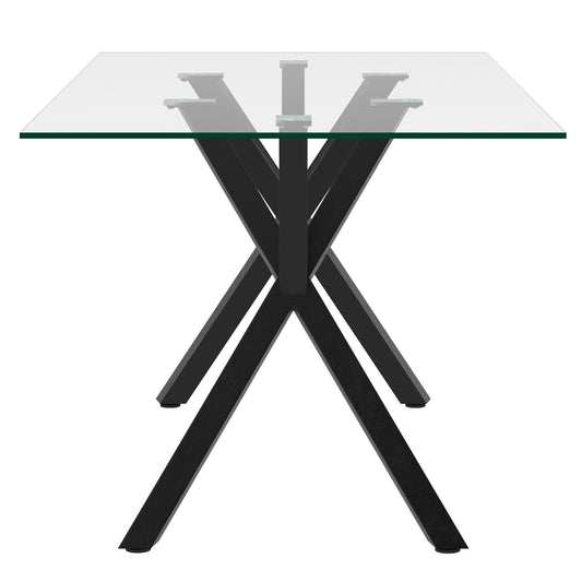 Rectangular Glass Dining Table Stark Black