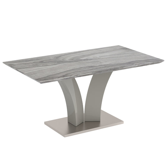 Square Dining Table Napoli Grey Faux Marble - Your Bar Stools Canada