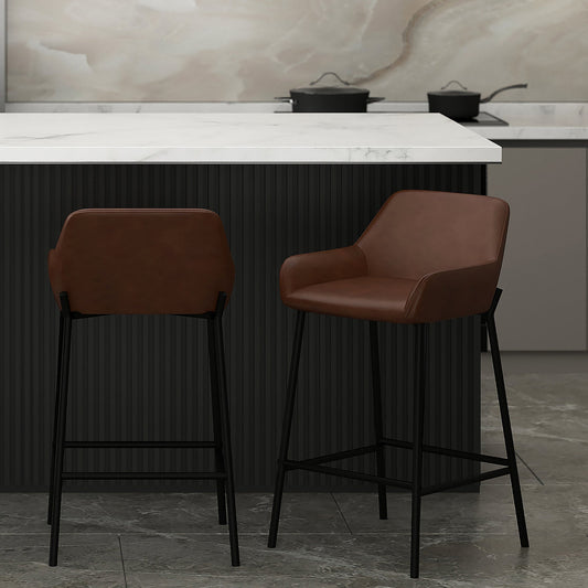 26 inch Bar Stools | Sets of 2 | Baily Brown and Black - Your Bar Stools Canada