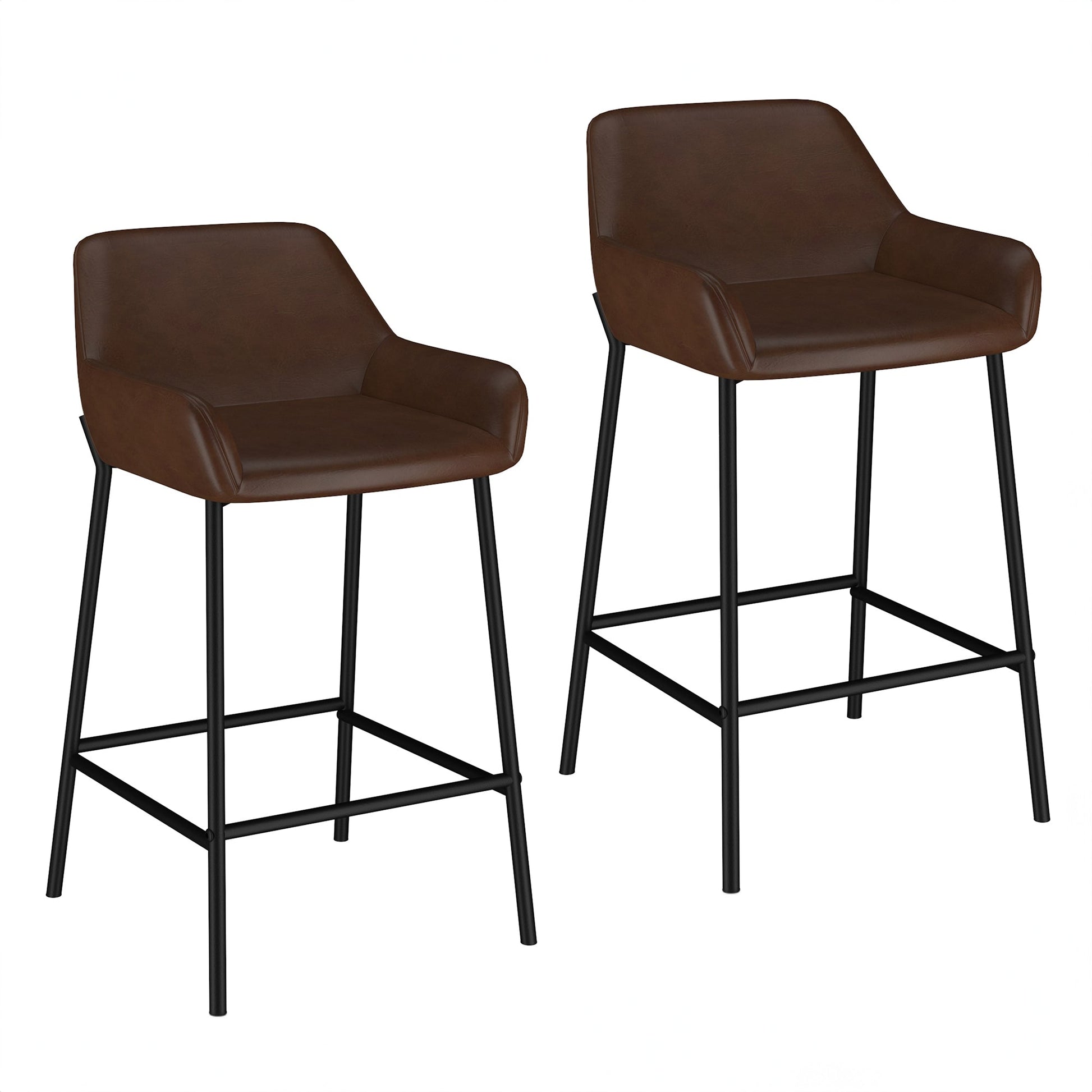 26" Counter Stool | Set of 2 | Baily Brown and Black - Your Bar Stools Canada