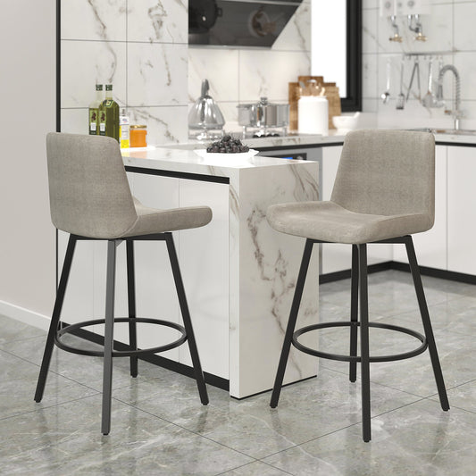 26" Counter Stool | Set of 2 | Fern Grey and Black - Your Bar Stools Canada