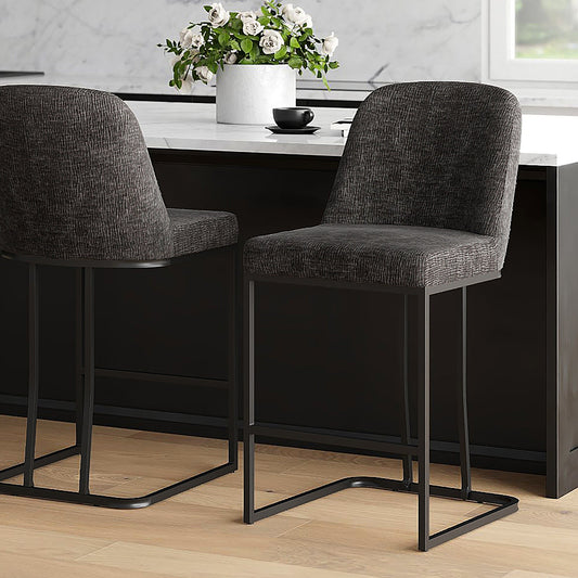 26 inch Bar Stools | Set of 2 | Dario Charcoal - Your Bar Stools Canada