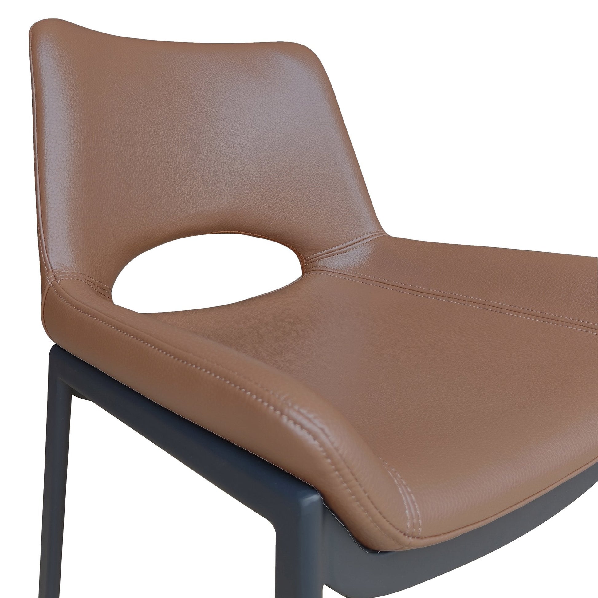 30 Inch Bar Stool Icona Brown Leather Black Base - Your Bar Stools Canada