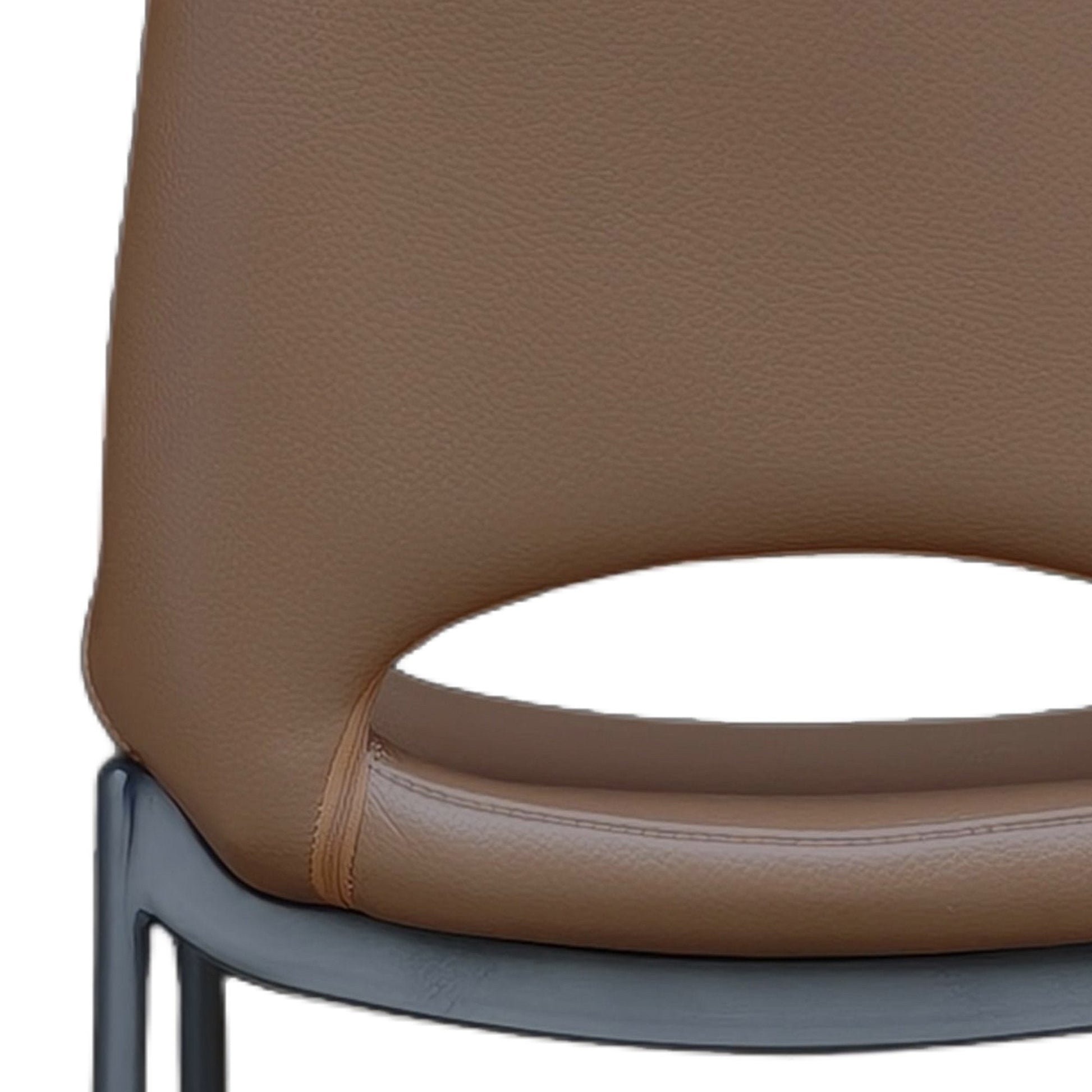 30 Inch Bar Stool Icona Brown Leather Black Base - Your Bar Stools Canada