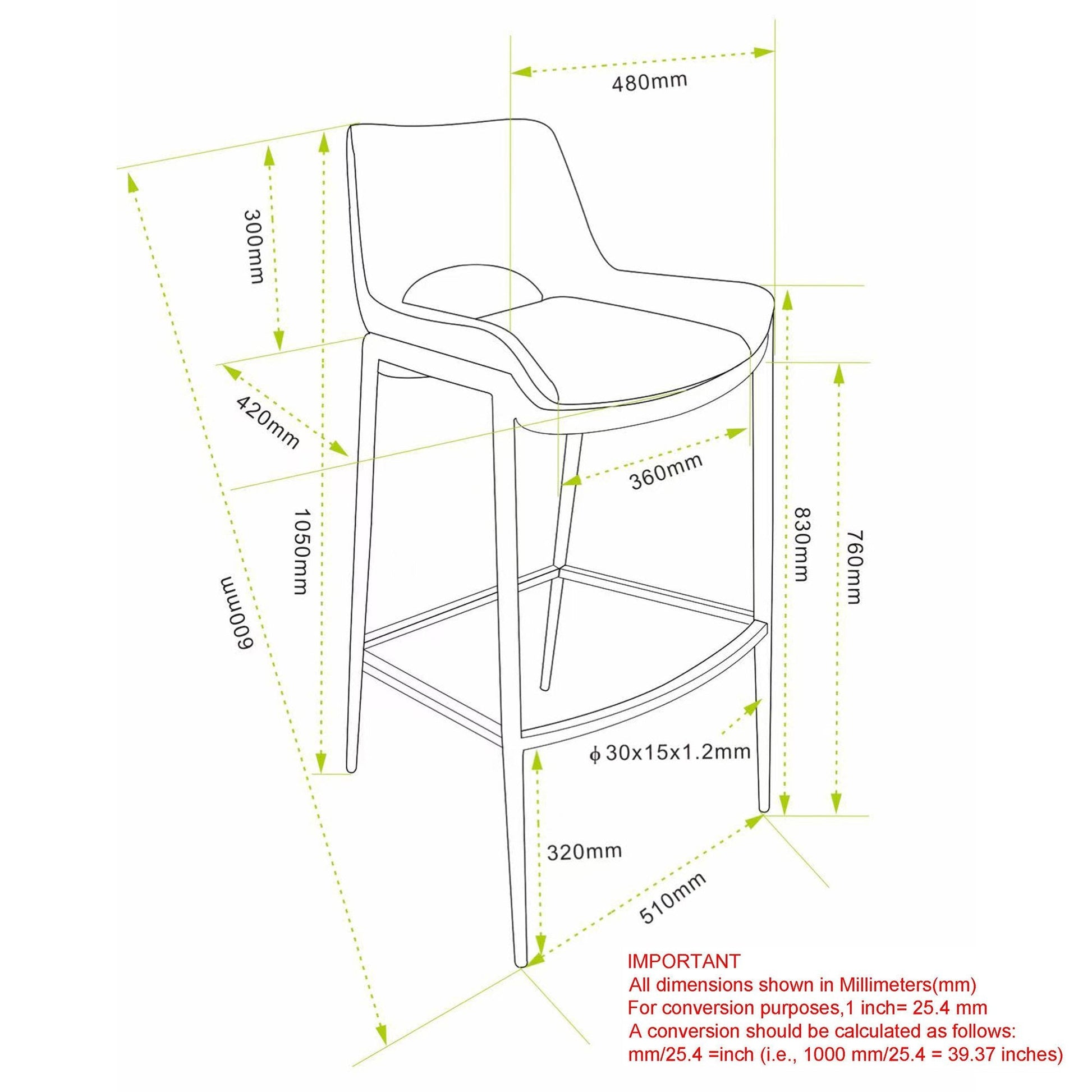30 Inch Bar Stool Icona Brown Leather Walnut Base - Your Bar Stools Canada