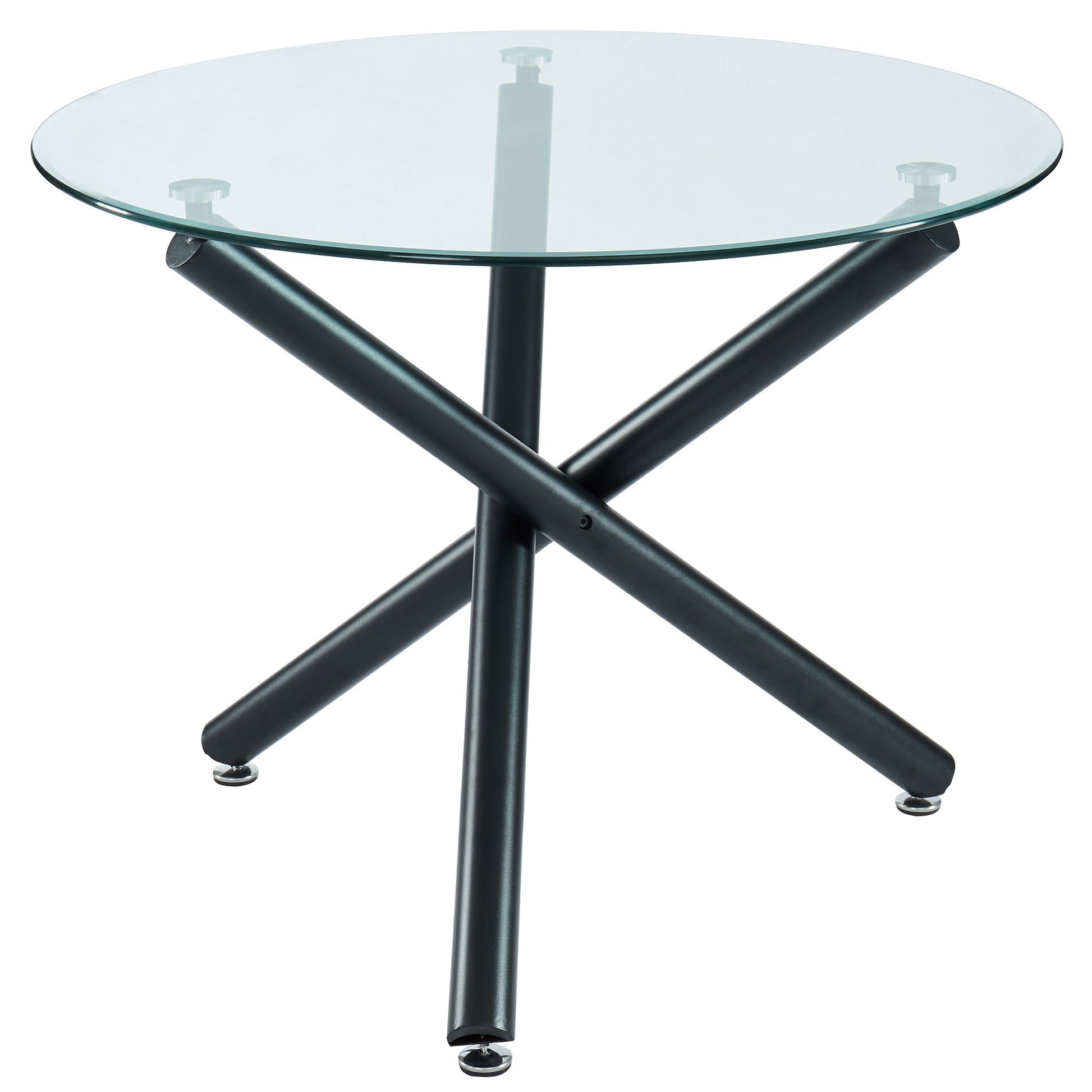 5 Piece Glass Round Dining Set Suzette Grey - Your Bar Stools Canada