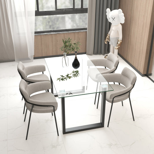 5 Piece Glass Square Dining Set Franco Grey - Your Bar Stools Canada