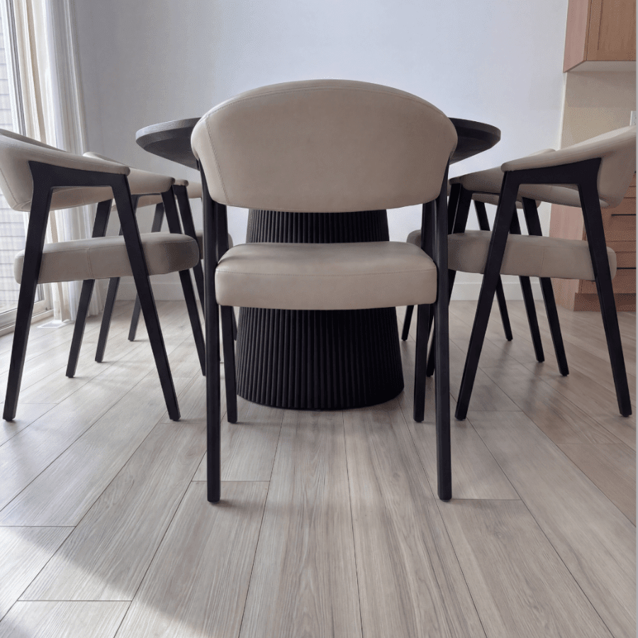 7 Piece Oval Dining Set Tovas Black Pedestal - Your Bar Stools Canada