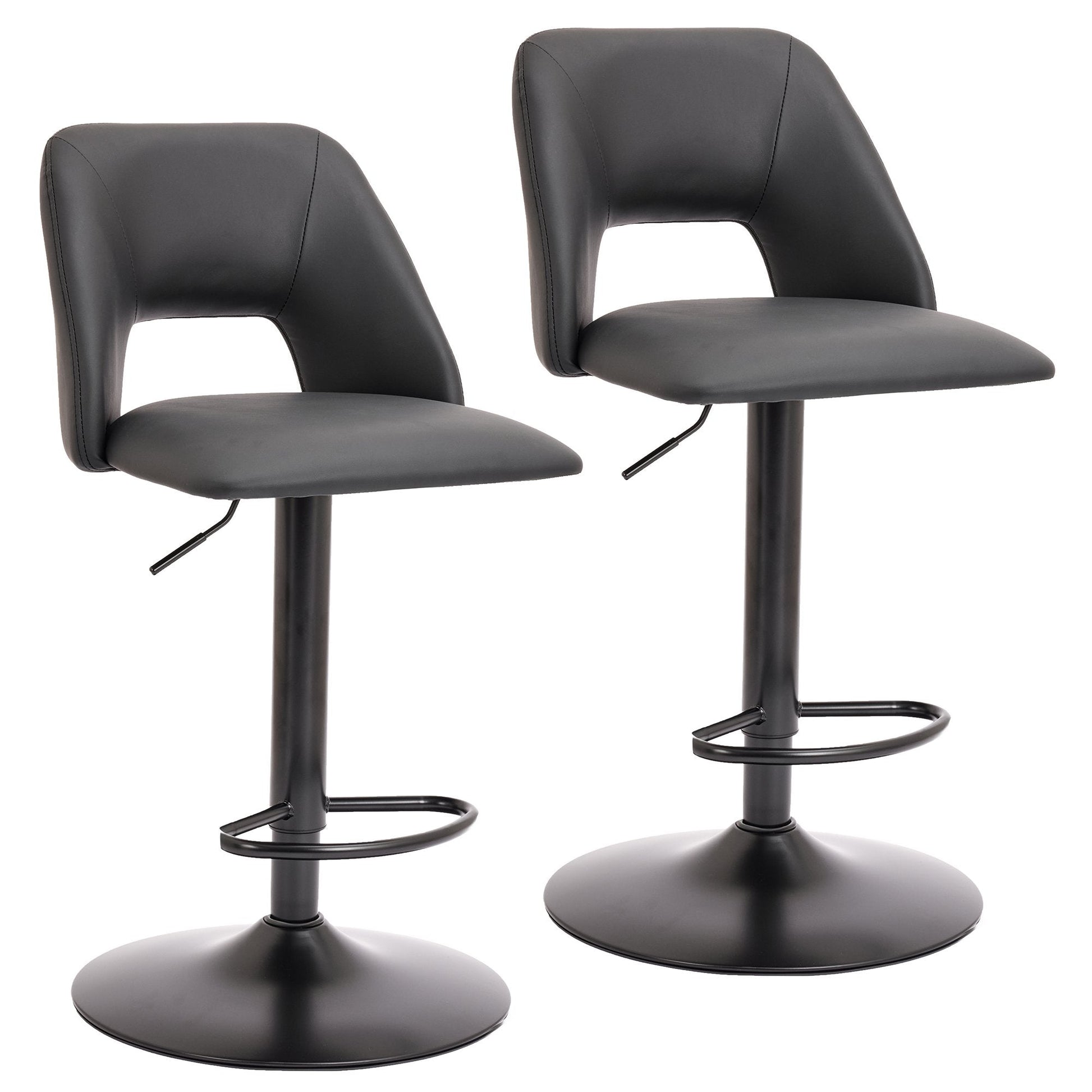 Adjustable Bar Stools Set of 2 | Adler Black - Your Bar Stools Canada