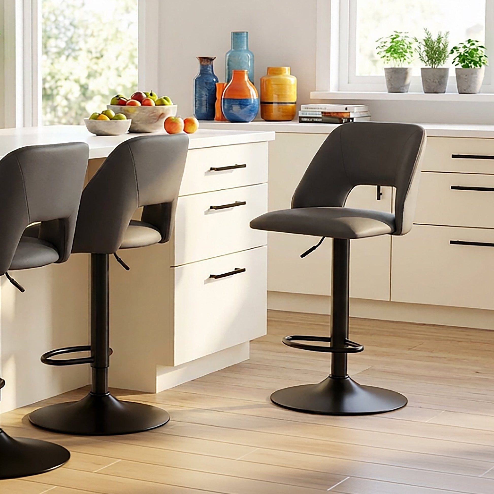 Adjustable Bar Stools Set of 2 | Adler Black - Your Bar Stools Canada