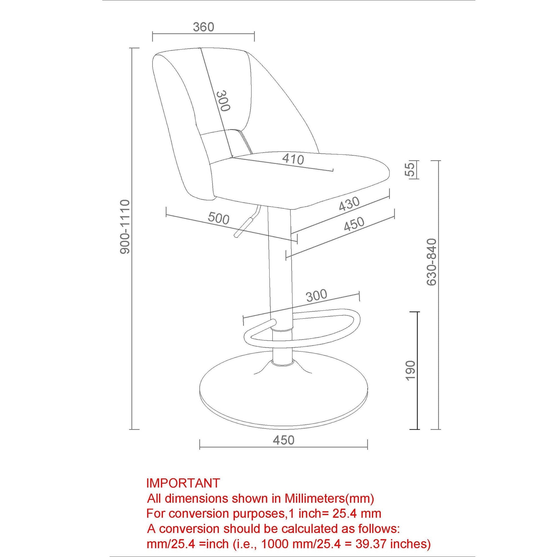 Adjustable Bar Stools Set of 2 | Adler Brown - Your Bar Stools Canada