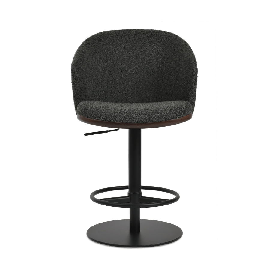 Athena Piston Black Boucle Bar Stools - Your Bar Stools Canada