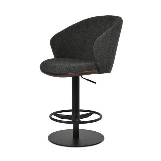 Athena Piston Black Boucle Bar Stools - Your Bar Stools Canada