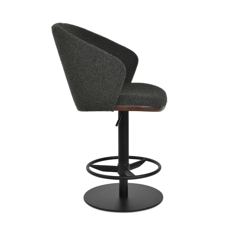 Athena Piston Black Boucle Bar Stools - Your Bar Stools Canada