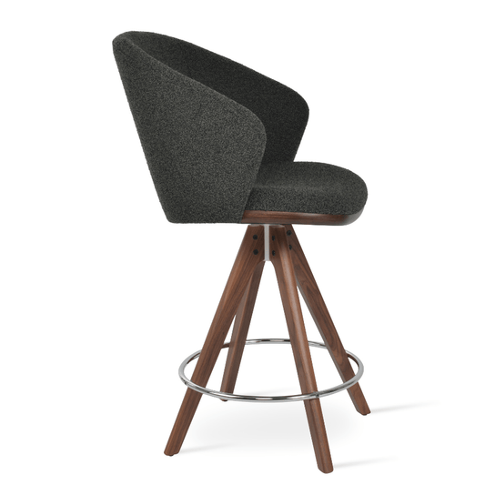 Athena Pyramid Black Boucle Bar Stools - Your Bar Stools Canada