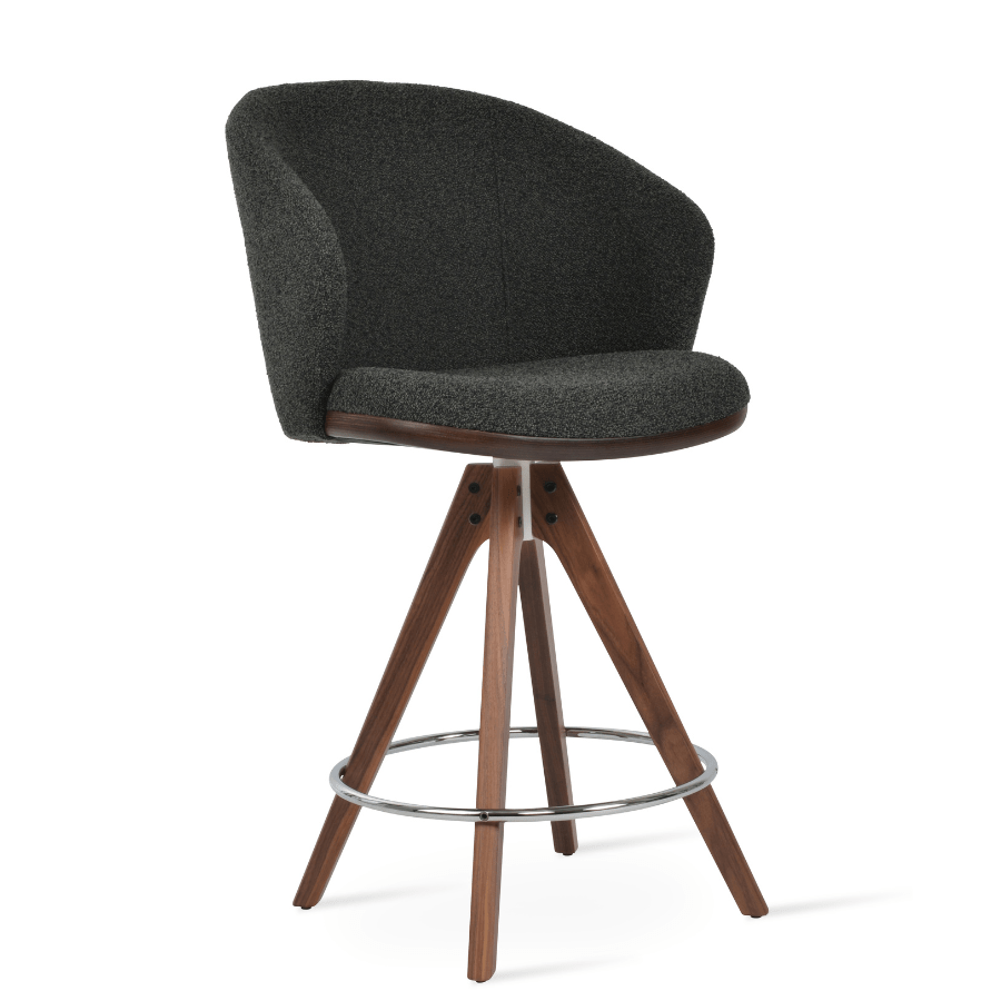 Athena Pyramid Black Boucle Bar Stools - Your Bar Stools Canada