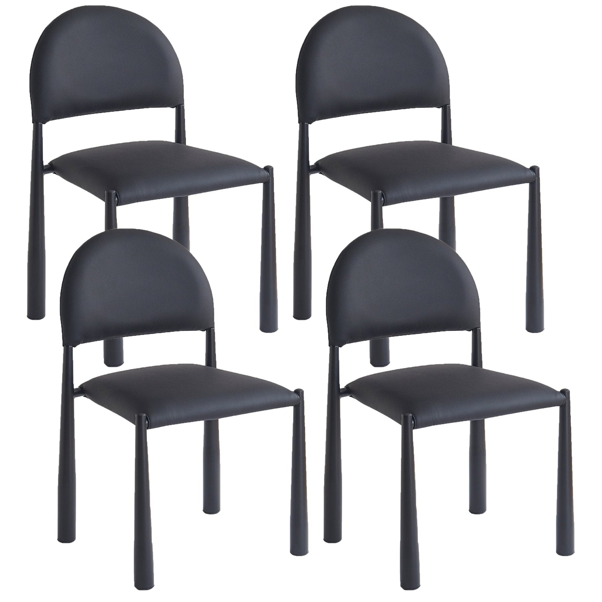 Auggie Black Dining Chairs Set of 4 | Black Base - Your Bar Stools Canada