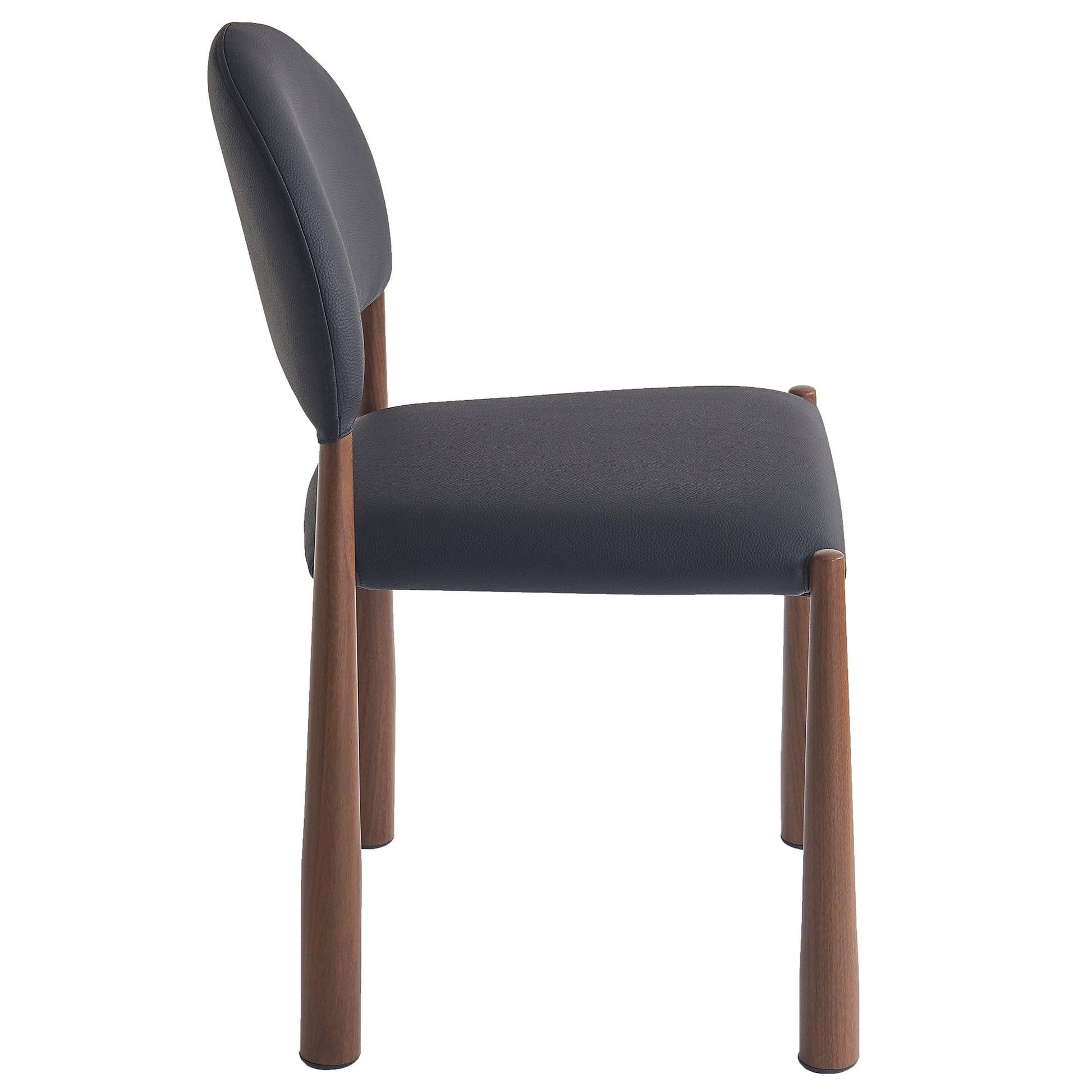 Auggie Black Dining Chairs Set of 4 | Walnut Base - Your Bar Stools Canada