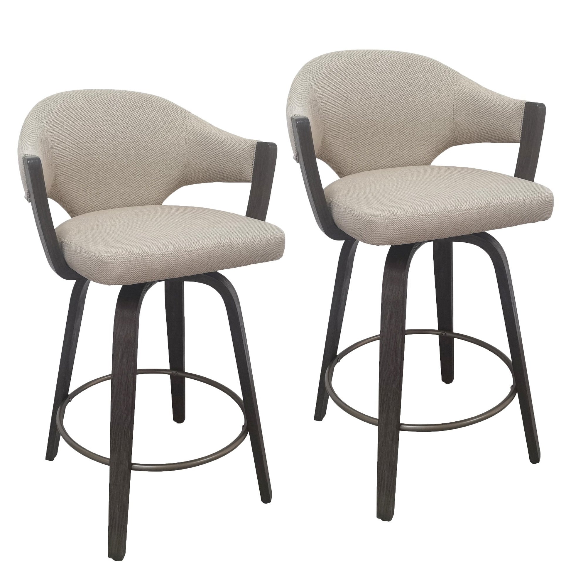 Bar Stools Set of 2 | Freya Swivel | Walnut - Your Bar Stools Canada