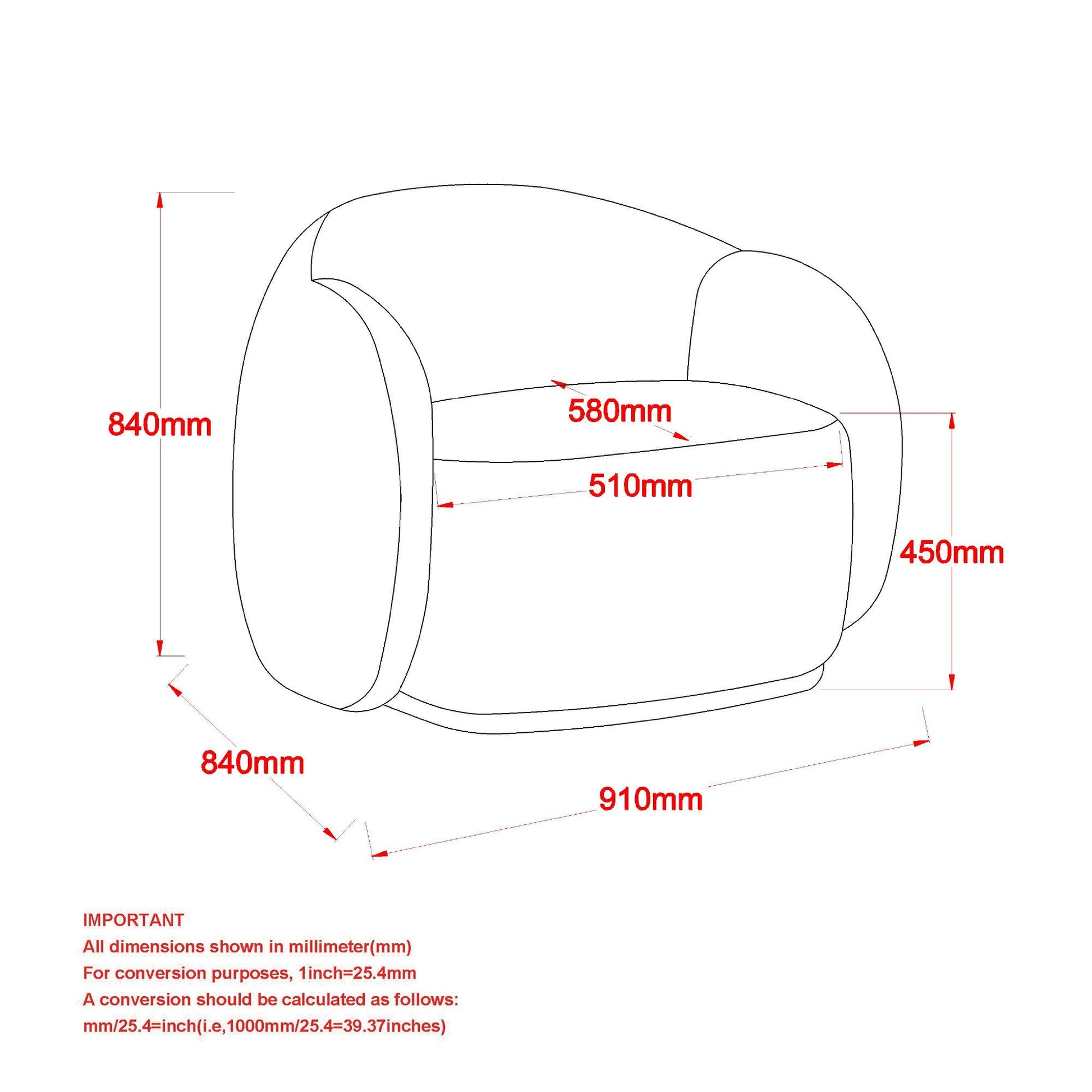 Barrel Chair Amriel Brown Boucle - Your Bar Stools Canada