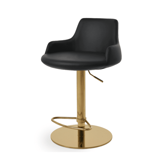 Black and Gold Bar Stools Dervish Piston - Your Bar Stools Canada