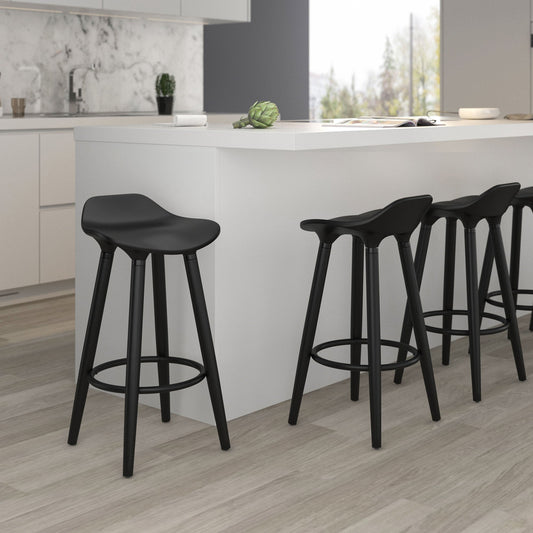 Black Backless Bar Stools | Set of 2 | Trex 26" Counter Stools - Your Bar Stools Canada