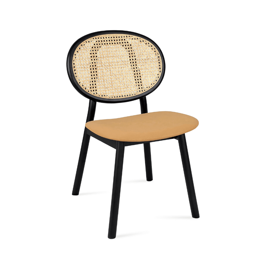 Black Cane Dining Chair | Trapani Caramel - Your Bar Stools Canada