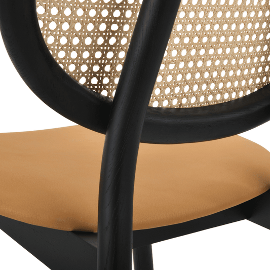 Black Cane Dining Chair | Trapani Caramel - Your Bar Stools Canada