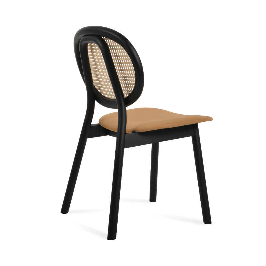 Black Cane Dining Chair | Trapani Caramel - Your Bar Stools Canada
