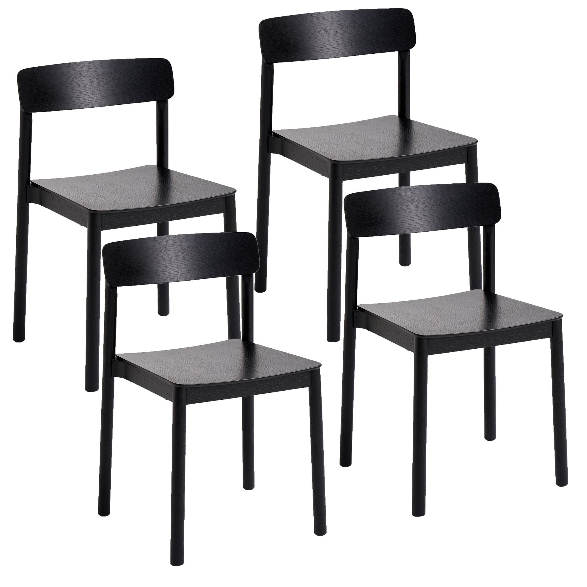 Black Dining Chairs Set of 4 – Felix Mid - Century Wood Chairs - Your Bar Stools Canada