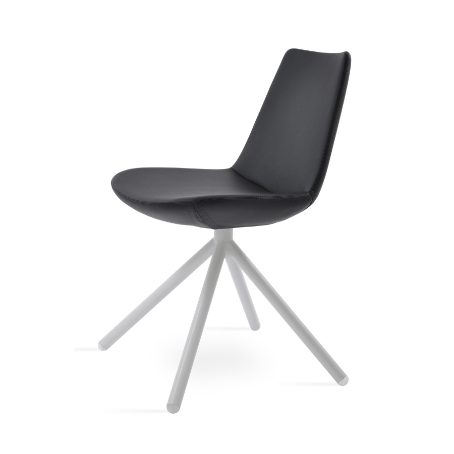 Black Leather Swivel Chair | Eiffel Stick - Your Bar Stools Canada