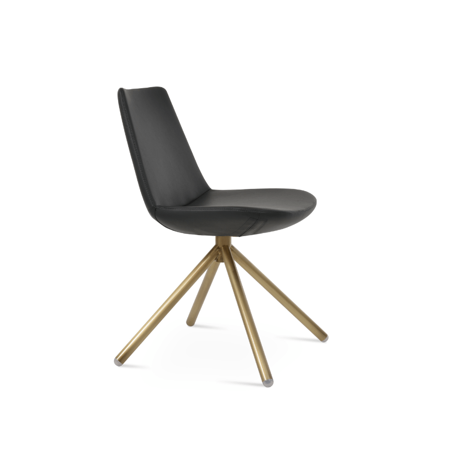 Black Leather Swivel Chair | Eiffel Stick - Your Bar Stools Canada