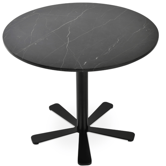 Black Marble Top Daisy Restaurants Table - Your Bar Stools Canada