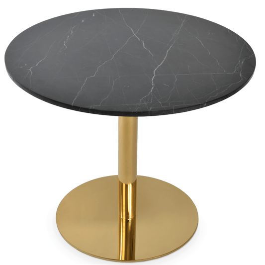 Black Marble Top Tango Gold Restaurant Tables - Your Bar Stools Canada