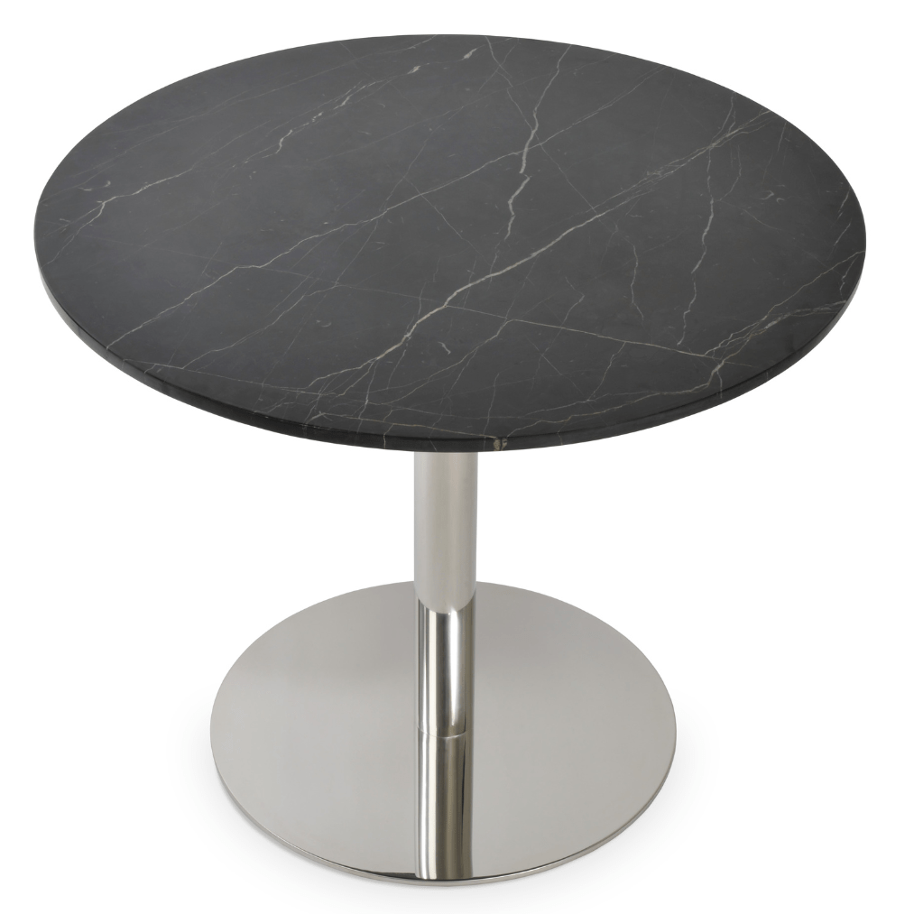 Black Marble Top Tango Restaurants Table - Your Bar Stools Canada