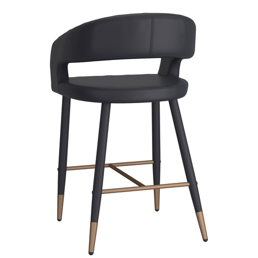 Black Round Bar Stools | Set of 2 | Crimson 26" Counter Stools - Your Bar Stools Canada