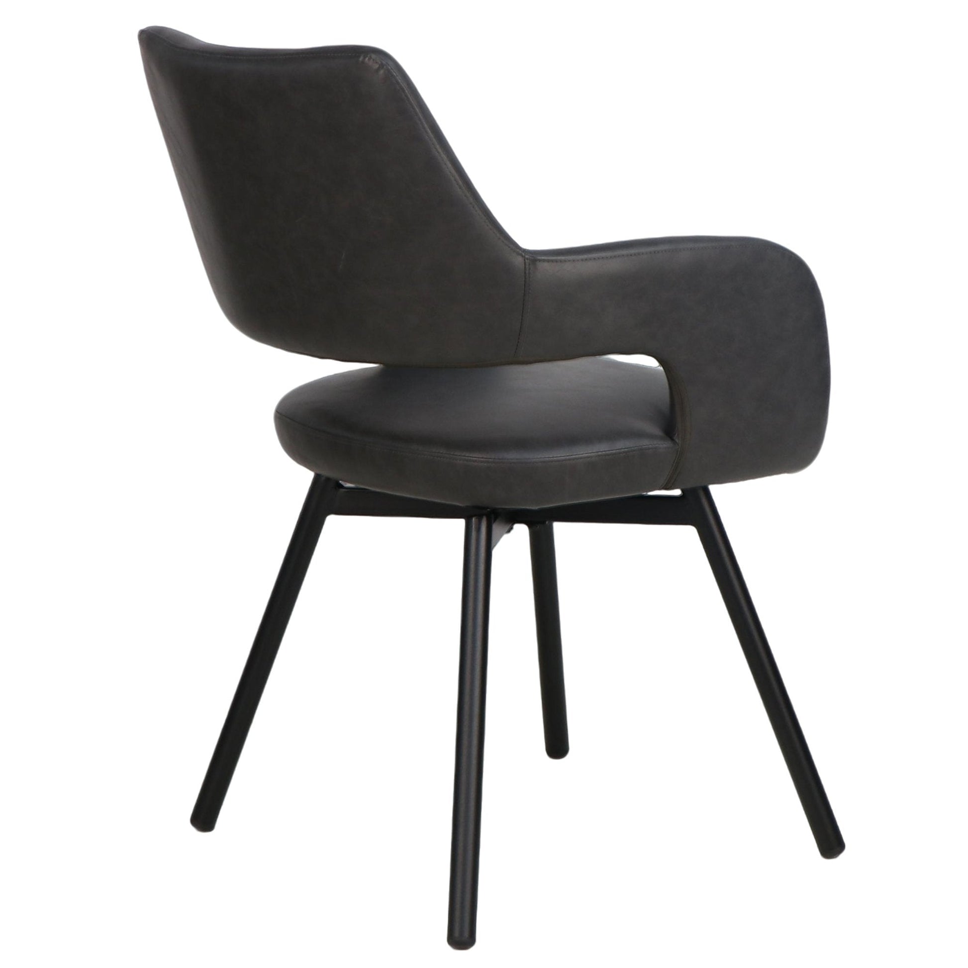 Black Swivel Dining Chairs Set of 2 – Ryder Faux Leather Accent Chairs - Your Bar Stools Canada