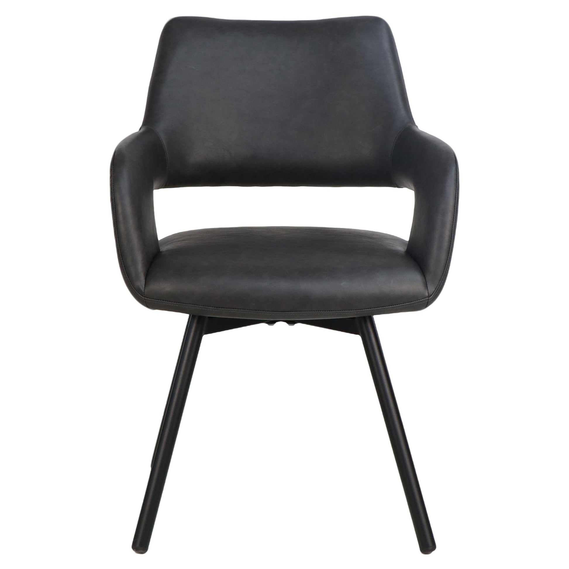 Black Swivel Dining Chairs Set of 2 – Ryder Faux Leather Accent Chairs - Your Bar Stools Canada