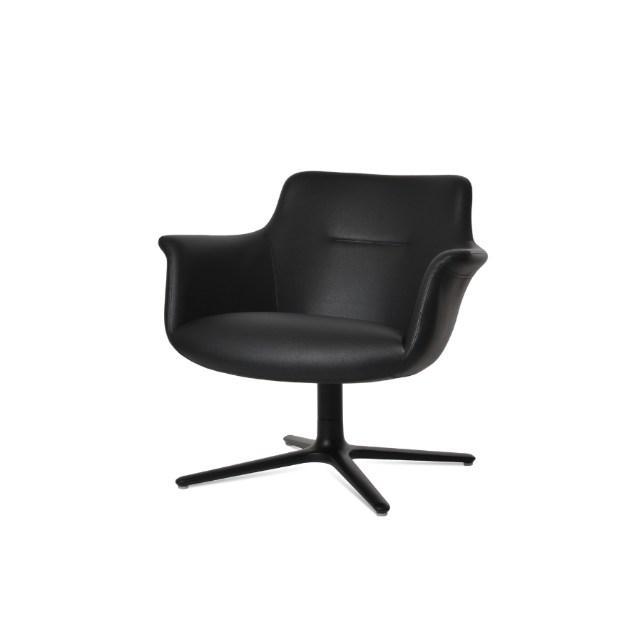 Bottega Black Swivel Accent Chair - Your Bar Stools Canada